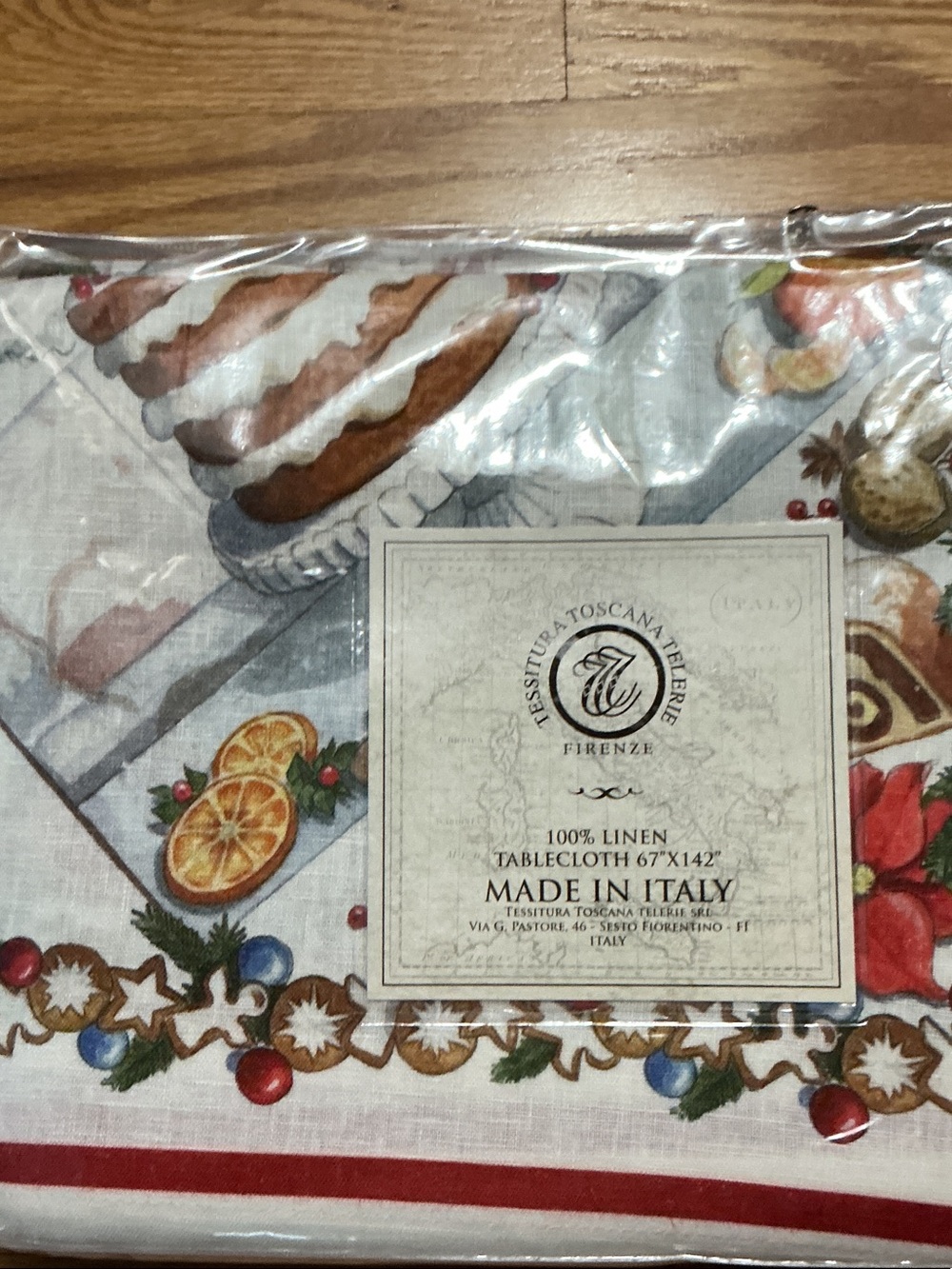 Tessitura Toscana Telerie  Christmas 🎄 tablecloth 100% LINEN NWT
